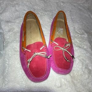 Ivanka Trump Sz 8 Orange Pink Suede Driving Moccasins